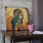 Load image into Gallery viewer, Indian Woman | Contemporary | Beautiful Retro Illustration | Digital Printed Canvas
