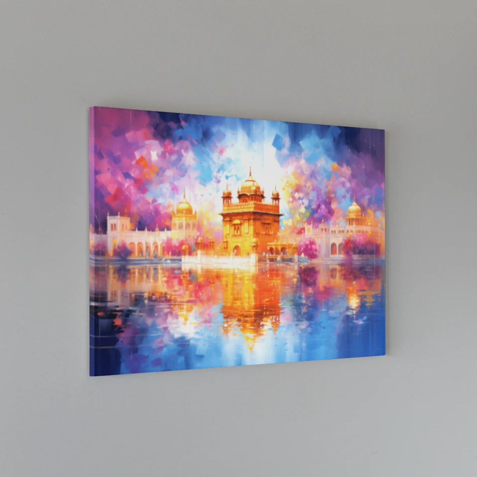 Golden Temple : Beauty Of Sikhism | Abstract Painting | Digital Printed Canvas