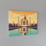 Load image into Gallery viewer, Taj Mahal Essence: Simplified Elegance in Illustration | Minimalist | Digital Printed Canvas
