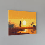 Load image into Gallery viewer, Fields of Life: Farmer in the Rain&#39;s Embrace | Silhouette Poster | Digital Printed Canvas
