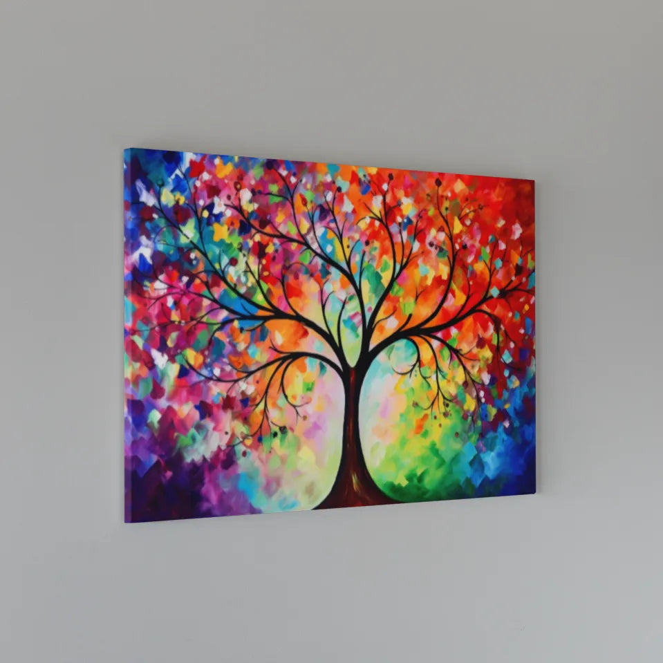 Spectral Symphony : Tree | Abstract Art | Digital Printed Canvas