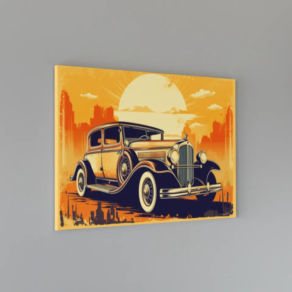 Rolls Royce | Retro Vintage Illustration | Digital Printed Canvas