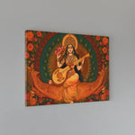 Load image into Gallery viewer, Goddess Saraswati | Retro Illustration | Digital Printed Canvas
