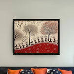 Load image into Gallery viewer, The Unknown Ritual | Tribal Warli Art | Indian Art | Digital Printed Canvas
