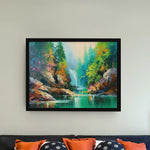 Load image into Gallery viewer, The Autumn Waterfall | Abstract Art | Digital Printed Canvas
