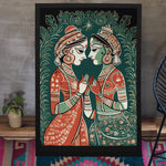 Load image into Gallery viewer, Bengali Women | Modern Madhubani Art | Illustration | Traditional Indian Art | Digital Printed Canvas
