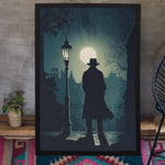 Load image into Gallery viewer, The Night Detective | Retro Illustration | Digital Printed Canvas
