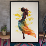 Load image into Gallery viewer, Vivid Grace: Modern Art Featuring a Lady in a Colorful Dress | Digital Printed Canvas
