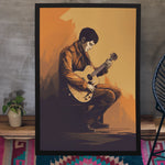 Load image into Gallery viewer, Guitarist | Retro Illustration | Abstract Touch | Digital Printed Canvas
