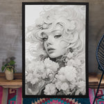 Load image into Gallery viewer, Monochromatic Elegance | Modern Illustration | Digital Printed Canvas
