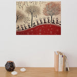 Load image into Gallery viewer, The Unknown Ritual | Tribal Warli Art | Indian Art | Digital Printed Canvas
